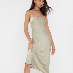 Silk slip midi dress